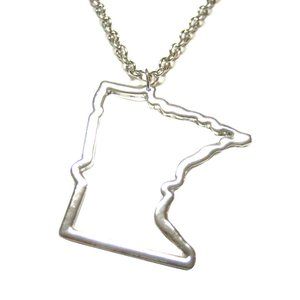 Minnesota State Map Pendant Necklace